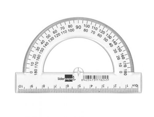 Transferidor liderpapel 10 cm plastico , Liderpapel , 77824 , 8423473778245